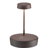 Zafferano Swap Mini Tischlampe - Aufladbare LED Außenlampe - 14,8 cm - Braun