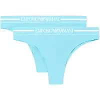 Emporio Armani für Damen. EW000406_AF19023 2er Set Tangas blau Tagebuch (XL), Heimtextilien, Baumwolle, Türkis
