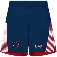 EA7 für Herren. 7M001418_AF13537 Grafische marineblaue Shorts (S), Sportlich, Multisport, Polyester