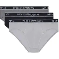 Emporio Armani für Herren. EM000258_AF20669 Set 3 Core Logobanda-Slips schwarz, grau (M), Heimtextilien, Baumwolle