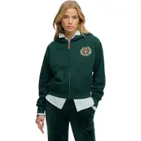 Superdry für Damen. W2012590A Country Club Ziphood grün (L), Lässig, Baumwolle