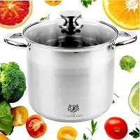 Karl Hausmann Kochtopf 22,5 L mit Deckel Suppentopf Edelstahl 34cm 22,5L Induktion alle Herde