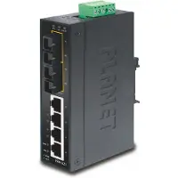 Planet 4-Port 10/100Base-TX + 2-Port 100Base FX Industrial Fast Ethernet Switch, (-1060 degrees C oper. temp.), Unmanaged, L2, Fast Ethernet (10/100), Vollduplex, Wandmontage