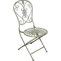 Levandeo Gartenstuhl H93cm Metall Rustikal Grün Antik Klappstuhl Garten-Deko Rost Stuhl