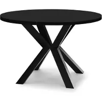 Dekori.Interiors Ausziehbarer runder Esstisch Schwarz RAL 90/190 cm mit massiven Buchenholzbeinen – Loft, rustikal