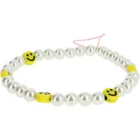 Avizar , Smiley Schmuck Handykette, Schmuckarmband mit Perlen, Weiß