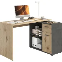 Preisbrecher Schreibtisch >ALBRECHT 1< in Viking Eiche - Matera - 83x74x117cm (BxHxT)