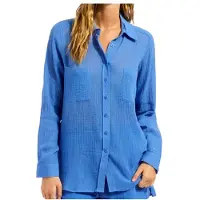 Seafolly - Breeze Beach Shirt - Hemd Gr XS blau