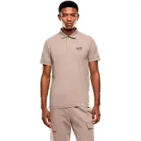 Emporio Armani für Herren. 8NPF14_PJVQZ Core Identity beigefarbenes Poloshirt (M), Lässig, Baumwolle, Kurzarm