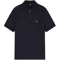 Armani Exchange für Herren. XM002372AF21936UB101 Tiefblaues Poloshirt (L), Lässig, Viskose, Kurzarm, Marine