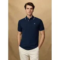 Hackett London für Herren. HM5600136 Polohemd Heritage Fit Classic navy (XXL), Lässig, Baumwolle, Kurzarm, Marine