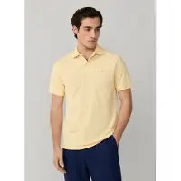 Hackett für Herren. HM5600146 Poloshirt mit Strandbesatz Passform klassisch gelb (S), Lässig, Baumwolle, Kurzarm