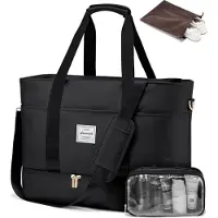 Sonstiges Schwarze LOVEVOOK Reisetasche Damen mit Schuhfach und Kulturbeutel