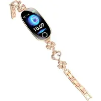INF Smartwatch mit Herzfrequenz SpO2 und Blutdrucküberwachung Aluminium Edelstahl 1 Stück Roségold