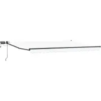 Syfax Manuelle Markise mit Solar-LED 4 x 3 m Weiß 100% Polyester