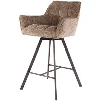 Furnlux Classic FURNLUX Barhocker Raster Hellbraun Und Schwarz 56cm / Hauptfarbe: Braun / Abmessungen: 56 x 95 x 52 cm