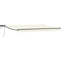 Syfax Manuelle Gelenkarmmarkise mit LEDs Creme und Anthrazit 4 x 3 m