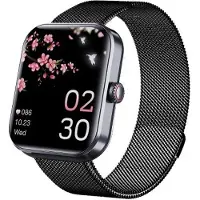 Mc star Smartwatche für Frauen und Männer, 1,91-Zoll-Bildschirm, Smart-Uhr mit Herzfrequenz, Blutdruckmessfunktion, über 50-Übungsmodi, für Android und iOS,