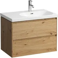 Laufen LANI für LUA Waschtischunterbau, 2 Schubladen, SoftClose, für WT-Ablage links, 750x515x445mm, H4035821122671, Farbe: Wildeiche
