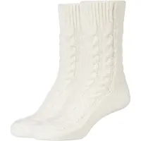 Camano Socken "warm & cozy", Damen, Gr. 35-38, weiß (egret), Materialmix, unifarben, Socken Socken, mit Zopfmuster, Rippenbündchen