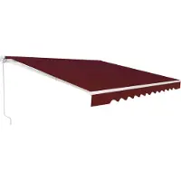 Costway Markise 400x250cm mit Kurbel, Gelenkarmmarkise Sonnenschutz, Balkonmarkise Sonnenmarkise 5-35° Winkel einstellbar, Klemmmarkise Weinrot