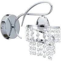 HowHomely Wandlampe Wandleuchte Kristall Glamour 15x25x25 cm E27 Glas verchromter Stahl
