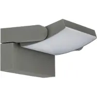 LINDBY LED-Außenwandlampe Sherin, hellgrau, IP54, schwenkbar