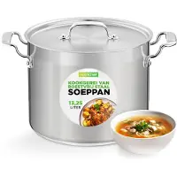 Nutrichef Edelstahl Kochtopf 13,2L Induktion – Suppentopf mit Deckel, Profiquali