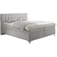 Hapo Boxspringbett "Nizza erhältlich in den Breiten 100, 160, 180 & 200cm", hellgrau, B:171cm L:200cm, Komplettbetten, Boxspringbett