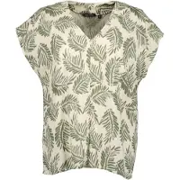 Blue Seven Klassische Bluse "Bluse", Damen, Gr. 40, 0430, kiesel, 100% Viskose, Basic, normal normal, V-Ausschnitt, Blusen Klassische Bluse