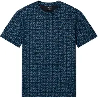 Armani Exchange für Herren. XM002778AF10356FB440 Regular-T-Shirt aus klassischer navyfarbener Baumwolle (XS), Lässig, Kurzarm, Marine