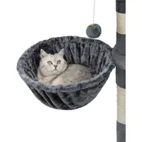 Lionto 2er Set Liegemulde für Kratzbäume, Liegefläche mit stabilem Metallrahmen & Stoffbezug, 40 cm Durchmesser, 25 cm Tiefe, grau