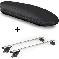 VDP Dachbox VDPMAA460 460Ltr schwarz matt abschließbar + Dachträger/Relingträger KING1 kompatibel mit für Audi A4 (B9/8W) Allroad (5 Türer) ab 15