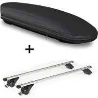 VDP Dachbox VDPMAA460 460Ltr schwarz matt abschließbar + Dachträger/Relingträger KING1 kompatibel mit für VW Passat (B8) Variant (5 Türer) ab 14