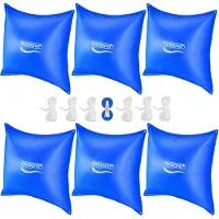 B2X Poolkissen-Set, 6-teilig, Blau, 120 x 120 cm, Wintertauglich