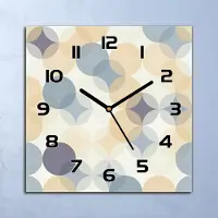 Coloray Wanduhr Echt-Glas-Küchenuhr Retro Kreise Muster Quarz 30x30 Deko Bilder