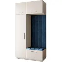 Masseno Garderobe-Set REMA 120/240/60 cm Modern Garderobenschrank Kaschmir, Veloursstoff MONOLITH 77 (Blau)