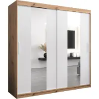 MEBLE KRYSPOL Kleiderschrank, Schiebetürenschrank Schlafzimmer, Schrank mit Spiegel POLE 200 cm