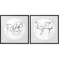 Creativ home Bild mit Rahmen "Deko-Bild Elephants", farbe rahmen: schwarz, farbe bild(er): grau, B:40cm H:40cm T:2,5cm, Bilder, Bild mit Rahmen, in quadratischer Ausführung
