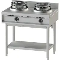 Kbs Gas Wokherd 2 Brenner Standgerät 2X13Kw 900x600 x850 mm Pilotflamme