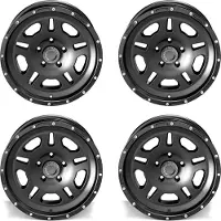 ASP-Alloys 4x Alufelgen Set schwarz 8,5x17 ET +10 mit Alurad Felge Jeep Wrangler JK 07-