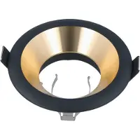 LED line Einbaustrahler GU10 Set Einbauleuchten Rahmen Einbauspots Ø75mm Bohrloch Schwarz / Gold inkl. GU10 5W LED Leuchtmittel Warmweiß mit Fassung