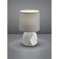 RL LED Tischleuchte 28cm hoch Beton mit rundem Stofflampenschirm Ø 16cm in Grau E14