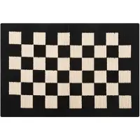 OEM Antislip-Duschmat - Wasbares, schuimgeruite deurmat - 50x80cm - Geschikt für Eingangsbereiche, Balkone, Türen und Hundeboxen - Schwarz