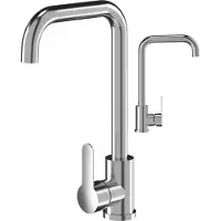Granitan - Küchenarmatur - Spültischarmatur - 360° schwenkbar - Keramikkartusche - Chrom - STEEL