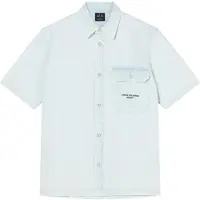 Armani Exchange für Herren. XM002266AF22638FB380 Weißes Baumwollhemd (XL), Lässig, Baumwolle, Kurzarm