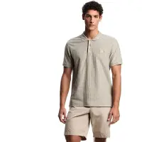 Emporio Armani für Herren. EM000571_AF20428 Taupefarbenes Chevron-Poloshirt (M), Lässig, Baumwolle, Kurzarm