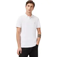 All Saints für Herren. M075PB Polo Reform weiß (S), Lässig, Baumwolle, Kurzarm