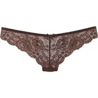 LASCANA String , Damen, Gr. 48/50, chocolate, Spitze, Obermaterial: 90% Polyamid, 10% Elasthan, unifarben, körpernah, Unterhosen String, aus schöner Vollspitze und Schleife