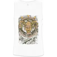 Eric Helmar Müller Urban Backwoods Necropolis II, Ärmelloses T-Shirt, Farbe: Weiß, Größe: XL